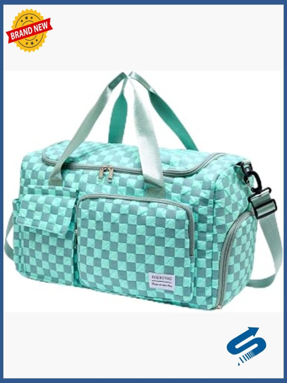 Travel Duffle Bag with Shoe Compartment, Gym Weekender for Women